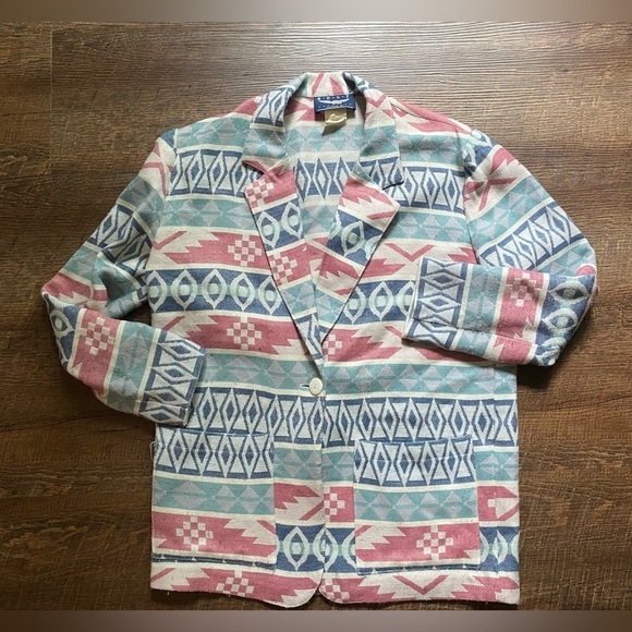 BEST AMERICAN vintage blazer southwest Aztec design women’s sz small retro EUC - Picture 10 of 16